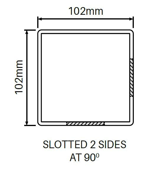 102mm X 102mm 90 Degree Corner Post - Semi privacy Hamptons fence post, - Image 2
