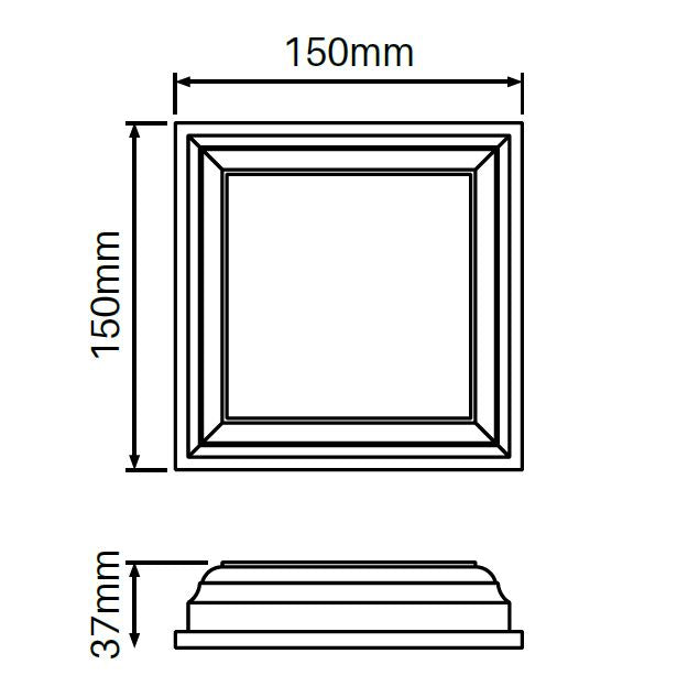 2 part domical cover for semi privacy Hamptons fence post, - Image 2