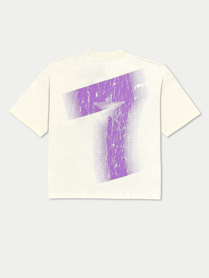 Cream 7 Minutes Static T-Shirt, 7M TEES, displayed flat with visible crew neckline and soft fabric texture.