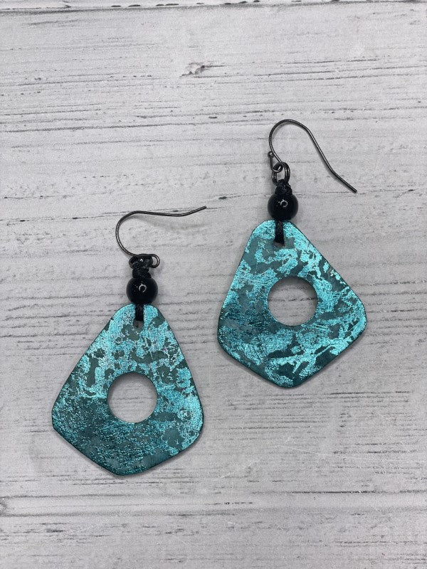 Alisha D Dangle Turquoise Metallic Earrings
