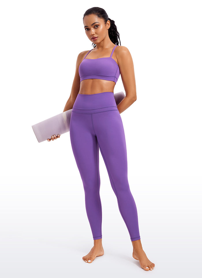 CRZ YOGA Womens Butterluxe Adjustable Spaghetti Thin Strap Sports Bra Royal Lilac