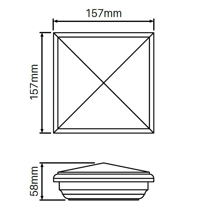 English style cap for semi privacy Hamptons fence post - Image 2