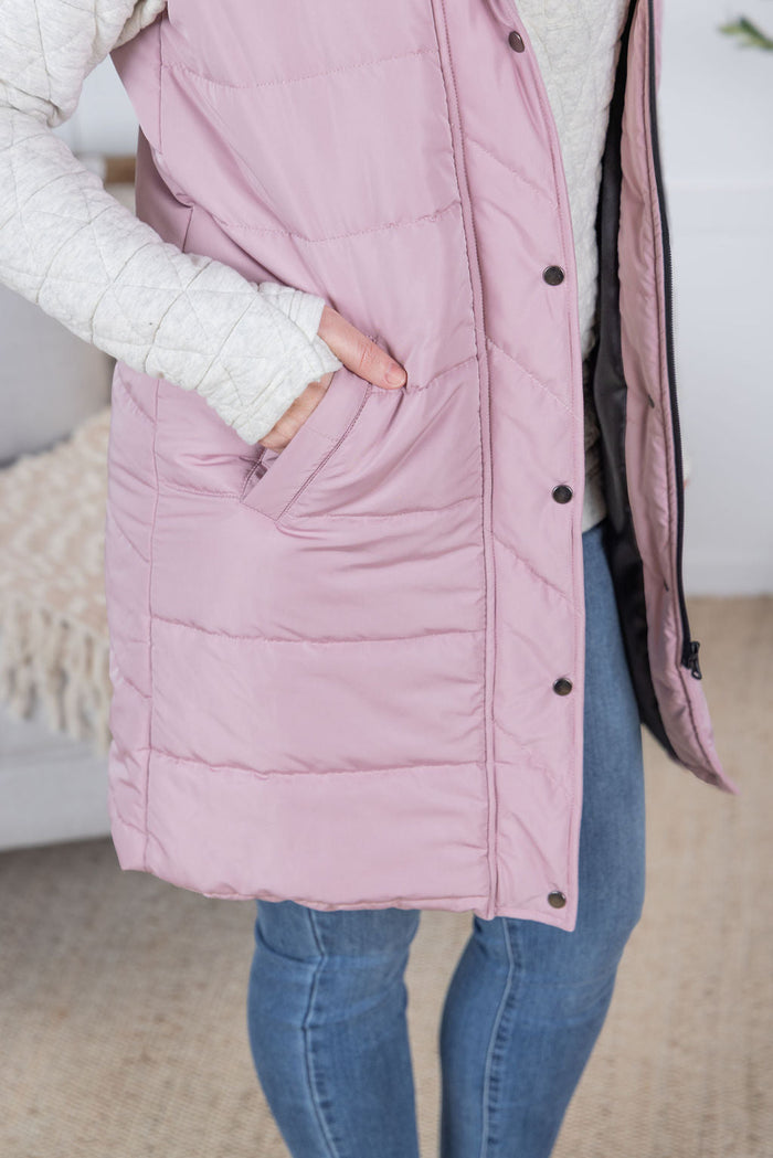 Harlow Long Vest - Blush by Michelle Mae