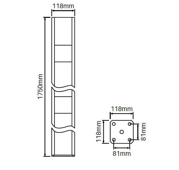 HEAVY DUTY Concealed base plate 1750MM HIGH FOR Hampton Fence Post - Image 2
