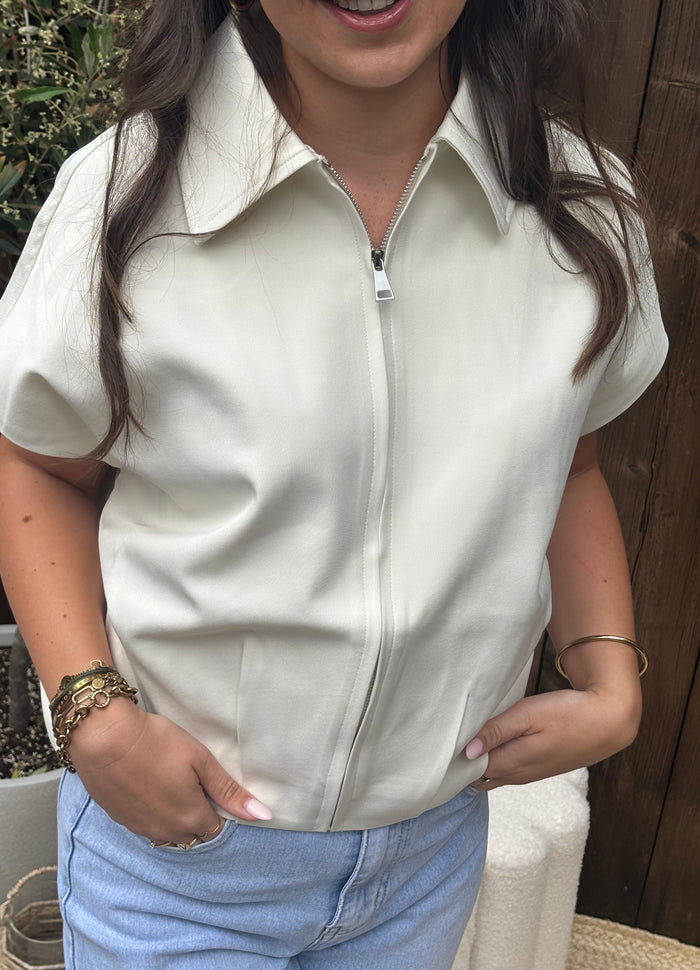Jaimy Oversized Dames Gilet Crème