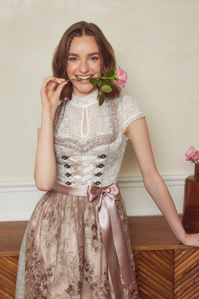 Kruger Mini Dirndl 2pcs. 50cm "Emilija" gray