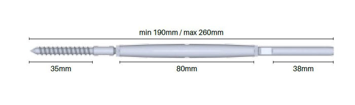 Lag rigging screw M5 X 3.2mm Stainless Steel 316 - Image 2