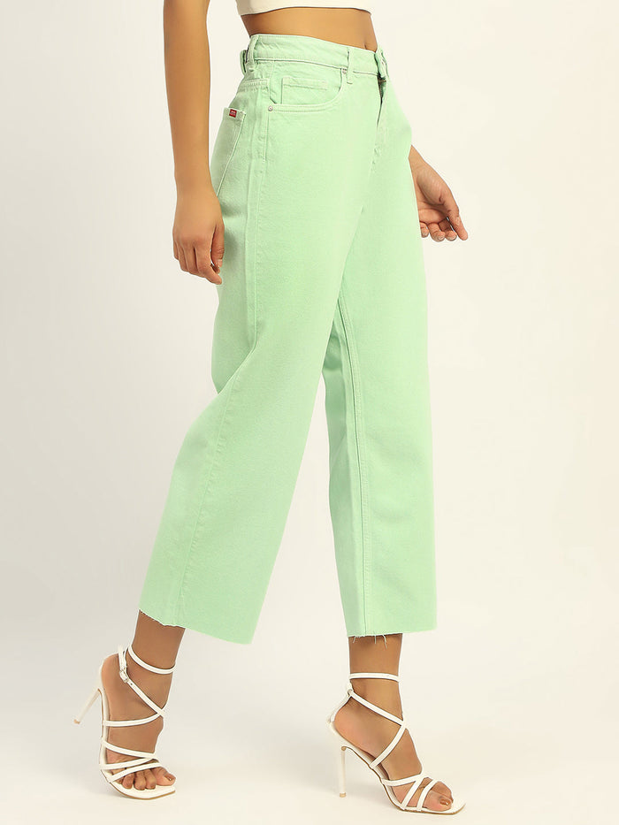 Madame Regular Mid Rise Cotton Green Denim