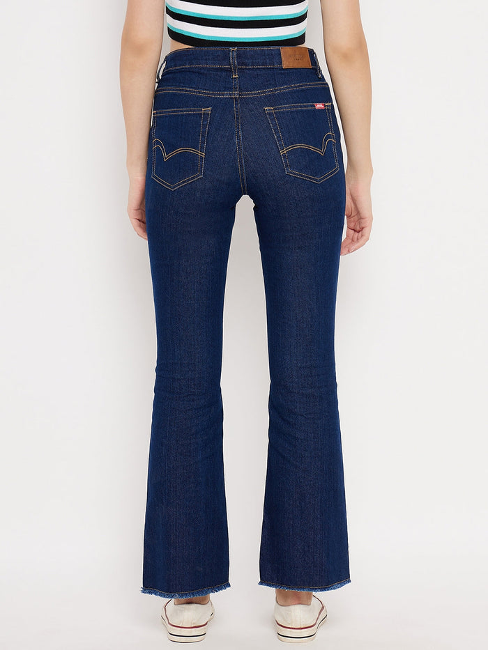 Madame Rugged Hem Dark Blue Denim Jeans