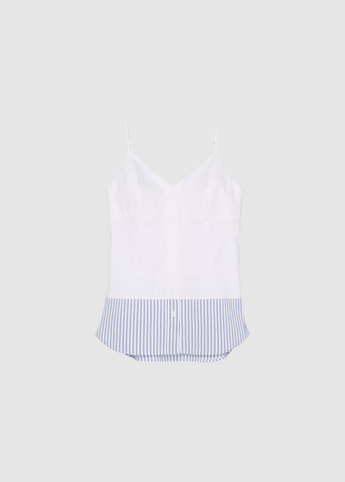 MIXED-MEDIA CAMISOLE TOP