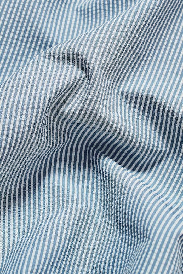 Quick Dry Seersucker Stripe Swim Shorts in Blue and White - TAILORED ATHLETE - USA