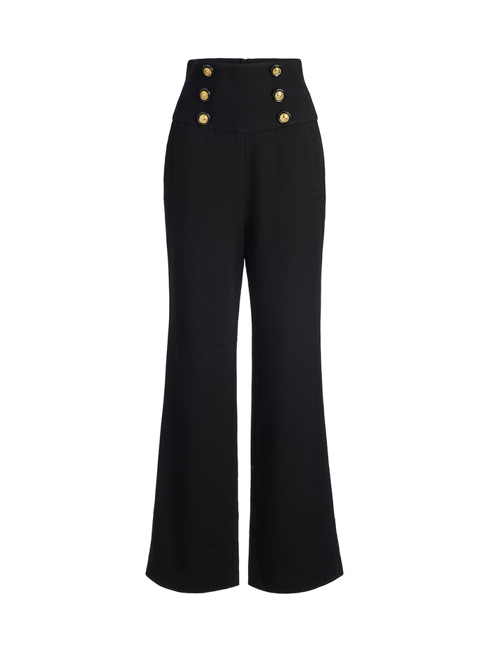 Retro Double-Breasted Straight Pants