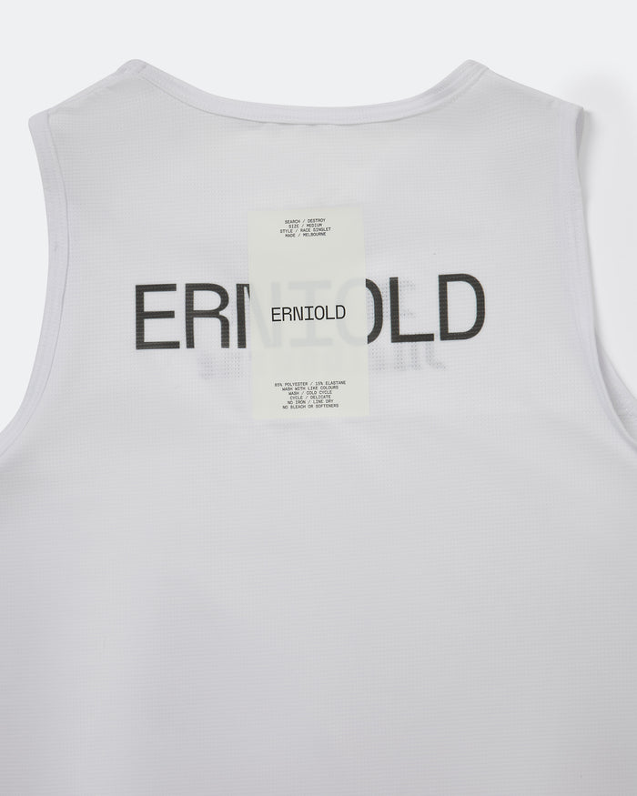 Womens Race Singlet Melbourne - White