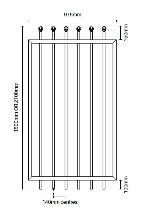 Zeus aluminium gate 1800MM OR 2100MM H x 975MM W - Image 2
