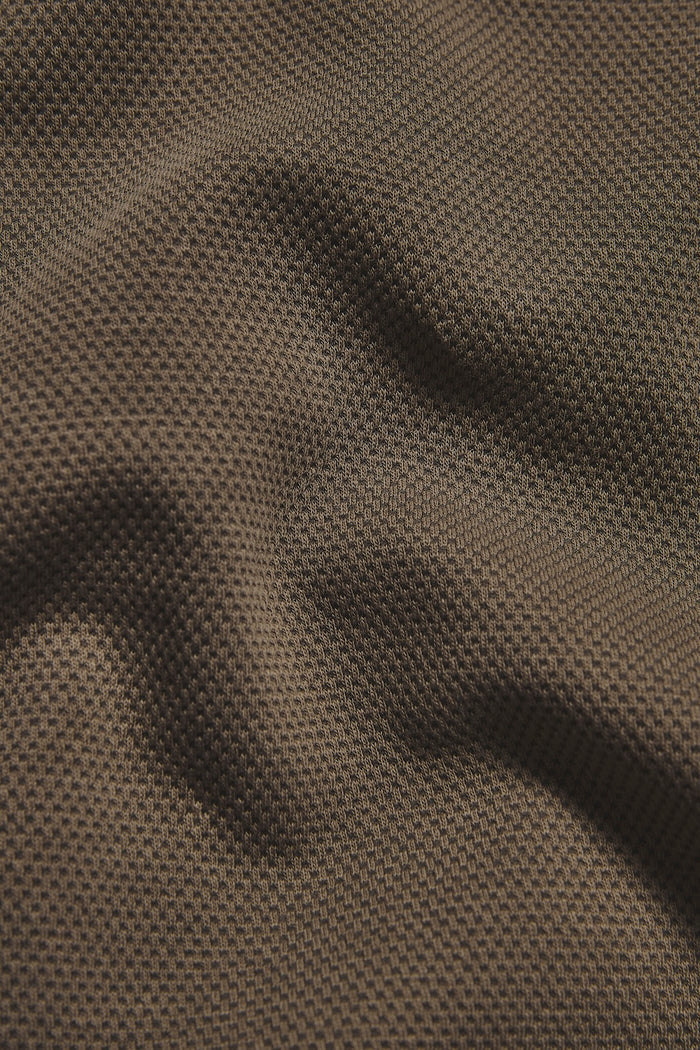 Zip Neck Polo Shirt in Smoky Khaki - TAILORED ATHLETE - USA