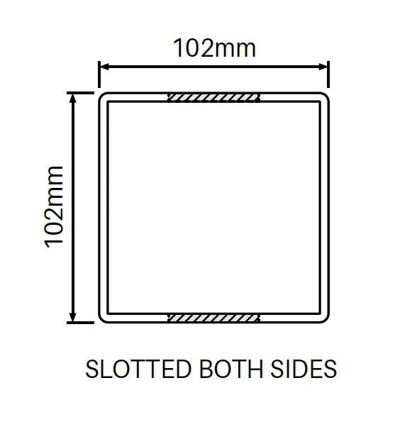 102mm X 102mm, 2 Way Inline Post - Semi privacy Hamptons fence post, - Image 2