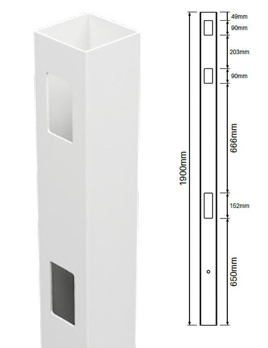 102mm X 102mm One Way End Post - SEMI PRIVACY HAMPTONS FENCE POST, - Image 1