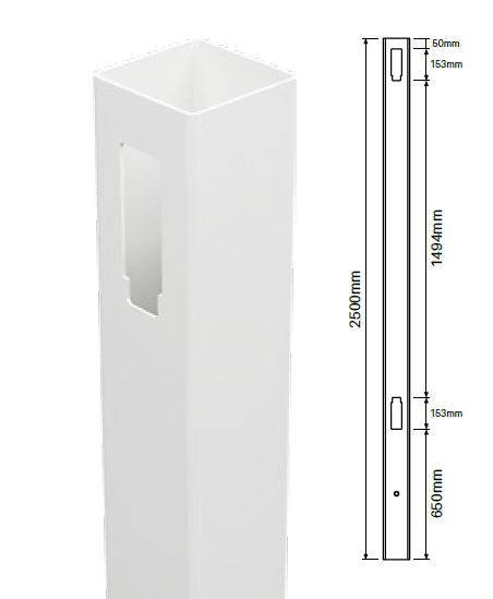 127MM X 127MM 1 way PVC fence post - Full privacy, - Image 1