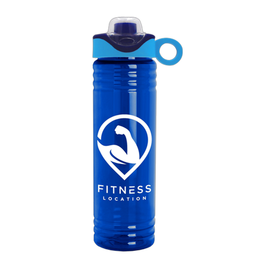 24 oz. Slim Fit UpCycle RPET BottleDrink-Thru Silicone Snap Loop Lid, Full Color