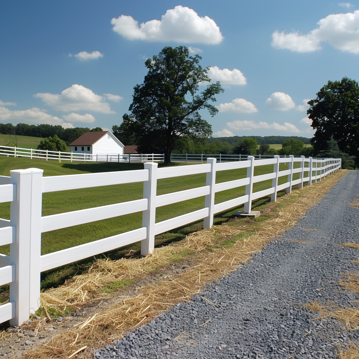 3 Rail Fencing PVC Hamptons fencing rails, Acerage PVC Fencing, - Image 2