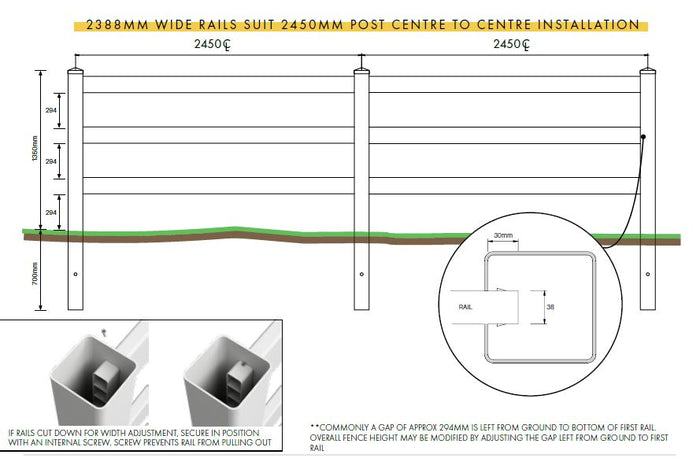 3 Rail Fencing PVC Hamptons fencing rails, Acerage PVC Fencing, - Image 5