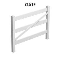 3 Rail gate, single gate, White PVC Hampton Gate 1800mm wide, flat pack, - Image 1