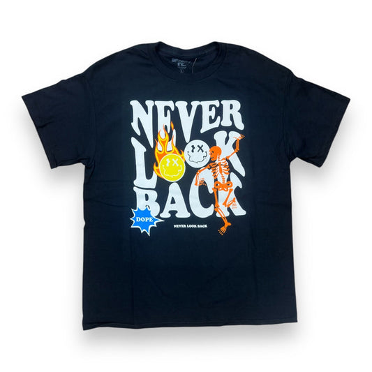 Black 3Forty Inc. 'Never Look Back' T-shirt, casual men's tee with graphic design, made for everyday wear