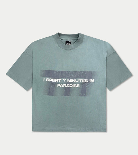 Light olive 7 Minutes Static T-Shirt with classic fit and crew neckline, displayed on a plain background.