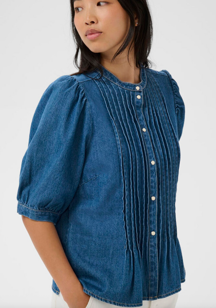 Alesia Denim Top - Medium Blue