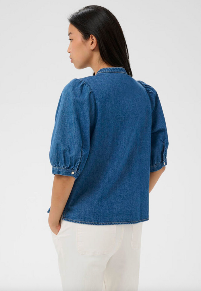 Alesia Denim Top - Medium Blue