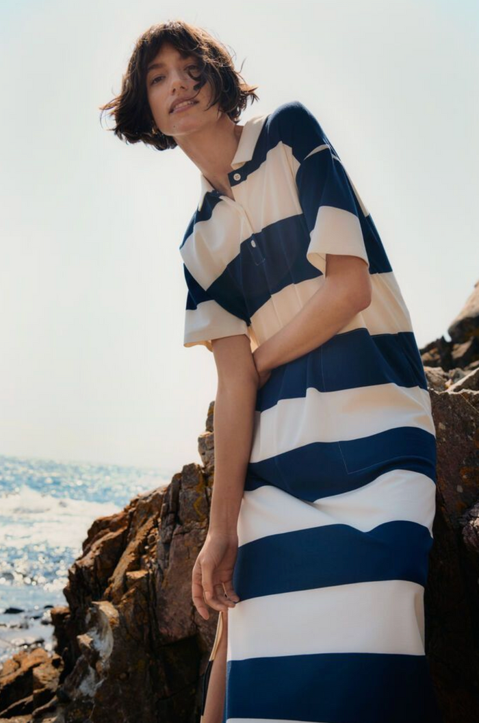 Alise Striped Dress - After Midnight Stripe