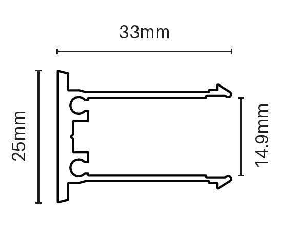 Aluminium BATTEN EXTRUSIONS - 21mm x 30mm clip - Image 3
