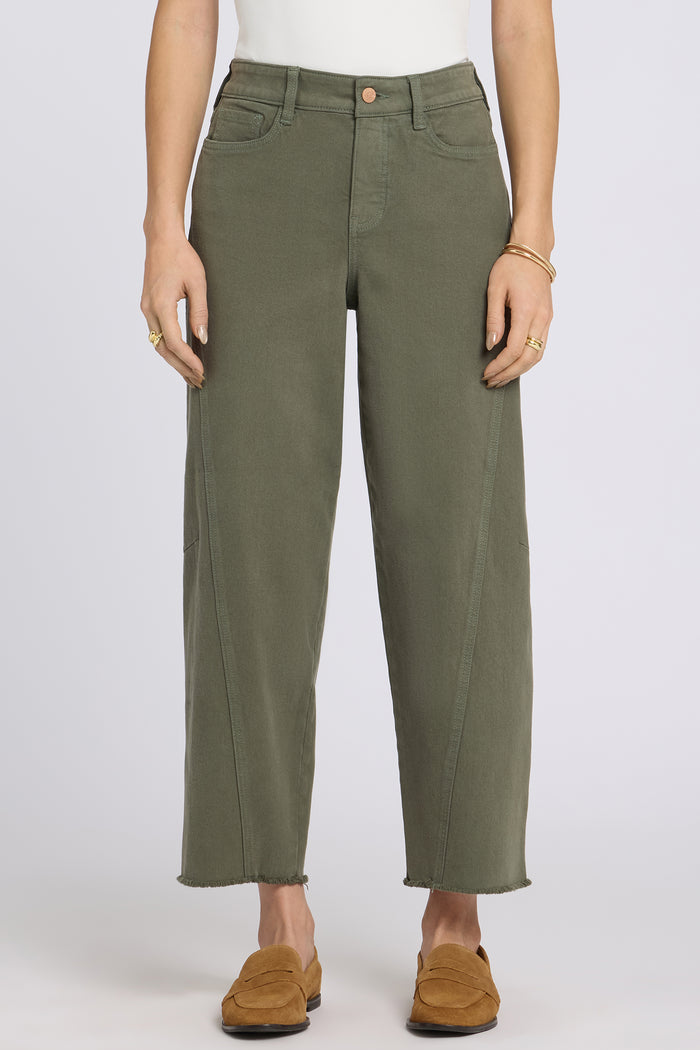 Alyssa Relaxed Crop Jeans - Desert Green