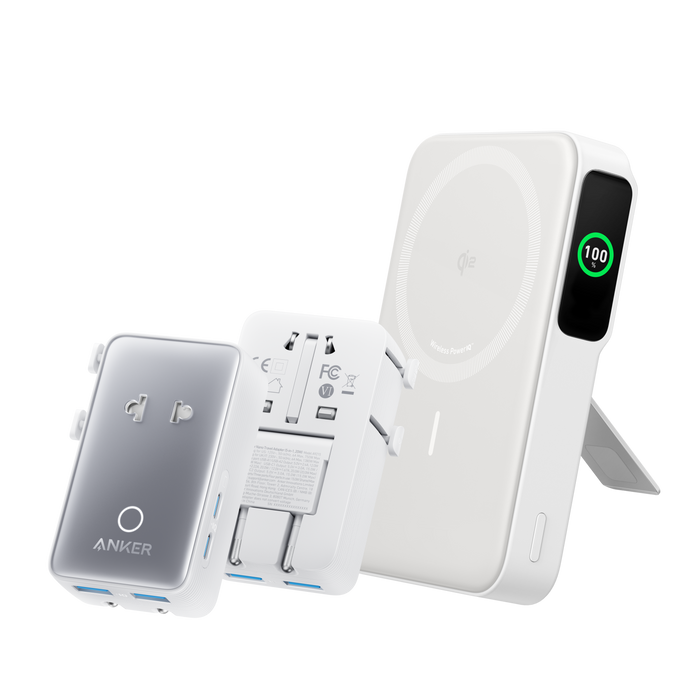Shell White / 10K Power Bank + Travel Adapter