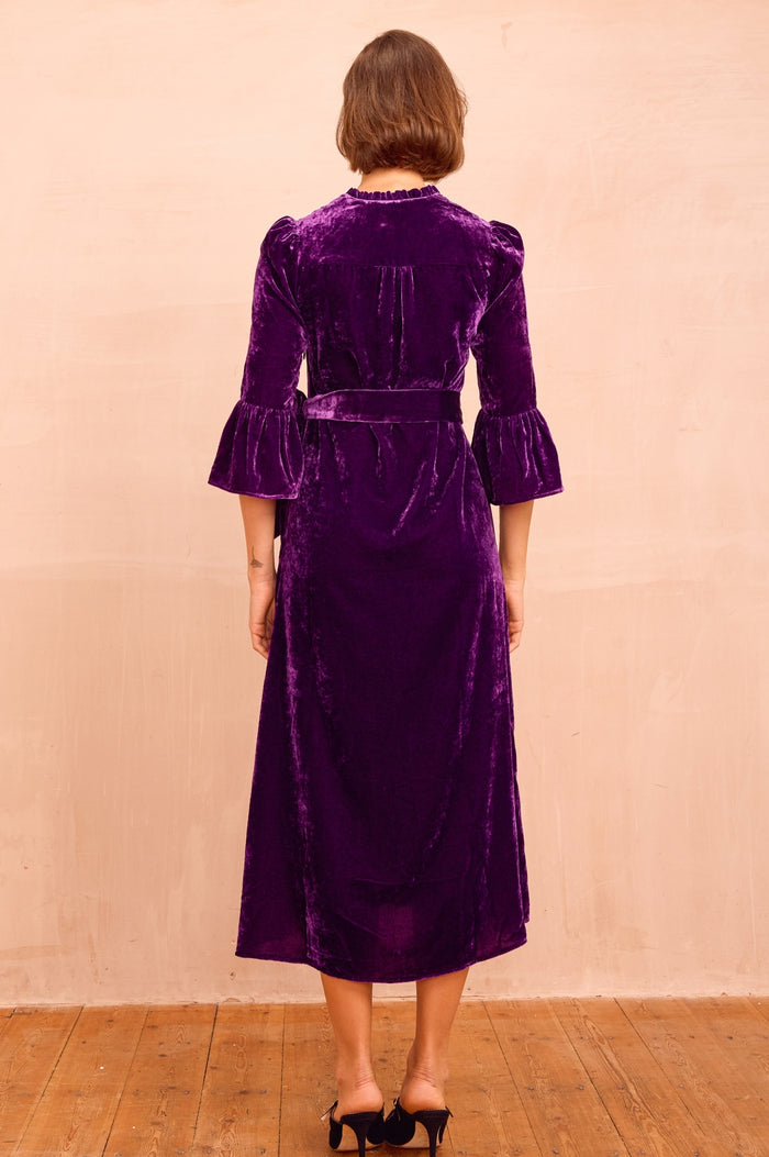 Astrid Velvet Dress | Purple - Aspiga