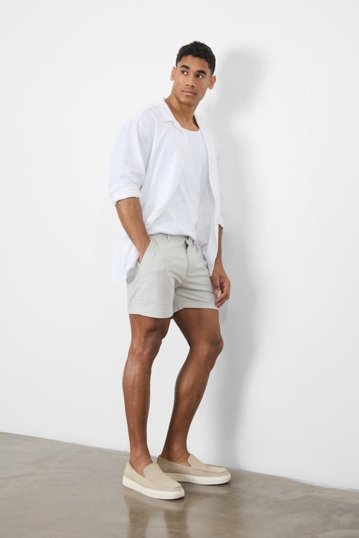 Athletic Fit Stretch Chino Shorts 5" in Silver Grey - TAILORED ATHLETE - USA
