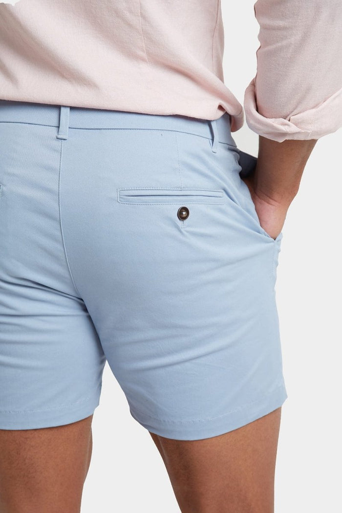 Athletic Fit Chino Shorts 5" in Soft Blue - TAILORED ATHLETE - USA