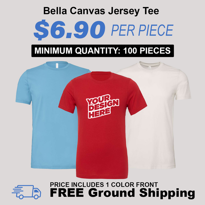 Bella Canvas Airlume Cotton T-Shirt Package (100 Piece Minimum)