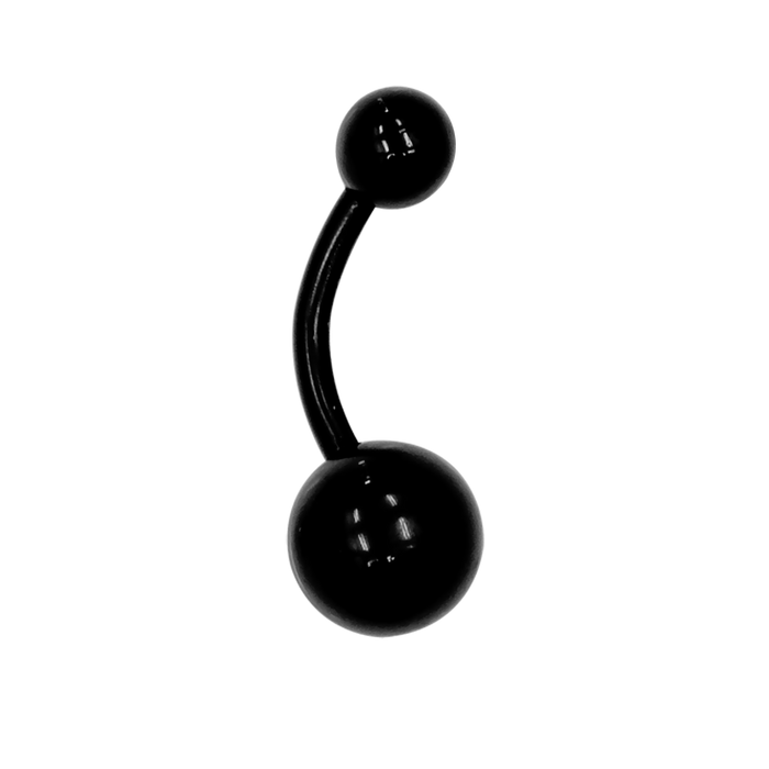 Black Acrylic Navel Bar 14 Gauge / Acrylic / Black Navel Bar