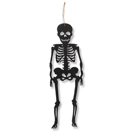 Black Glitter Hanging Skeleton  337092-black