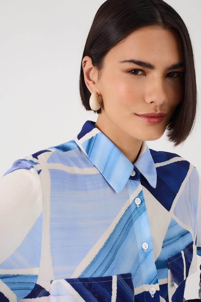 Blue Collared Buttoned Long Sleeve Shirt_5