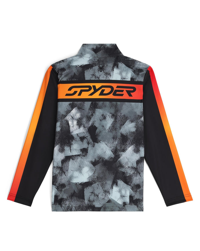 Long-sleeve shirt with Spyder logo on a white background