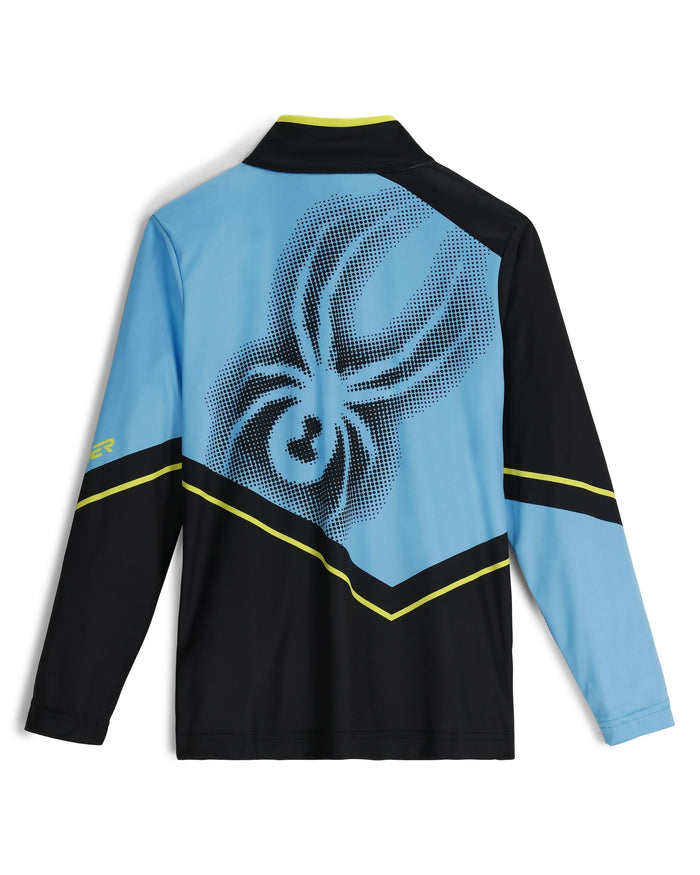 Long-sleeve shirt with a spider logo on the back against a white background