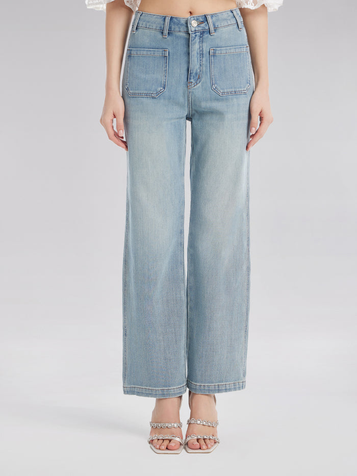 Breathable Straight Leg Denim Jeans
