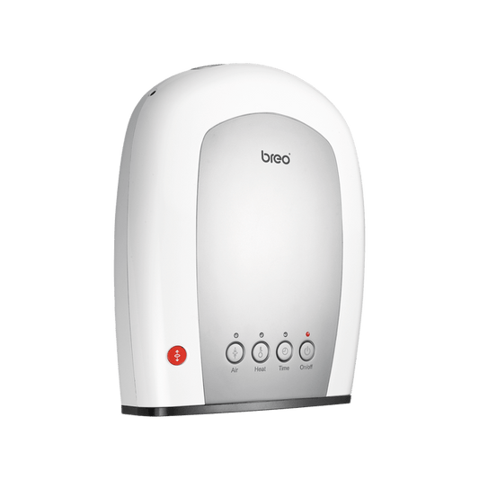 Breo iPalm 520E hand massager, for hand pain relief, featuring air compression and heat therapy.