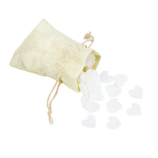 Bridal White Paper Heart Biodegradable Confetti in Bag &Keep