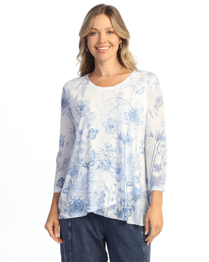 Burnout Tunic with Mesh Contrast - 49
