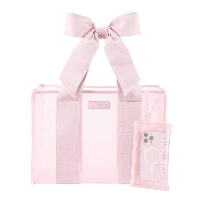 Case-Mate Special Edition Bow Beach Tote with Phone Pouch - Blush