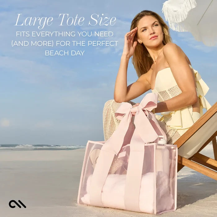 Case-Mate Special Edition Bow Beach Tote with Phone Pouch - Blush