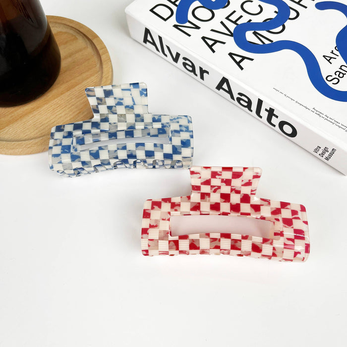 Checkerboard Claw Clip,Rectangular Hair Clips